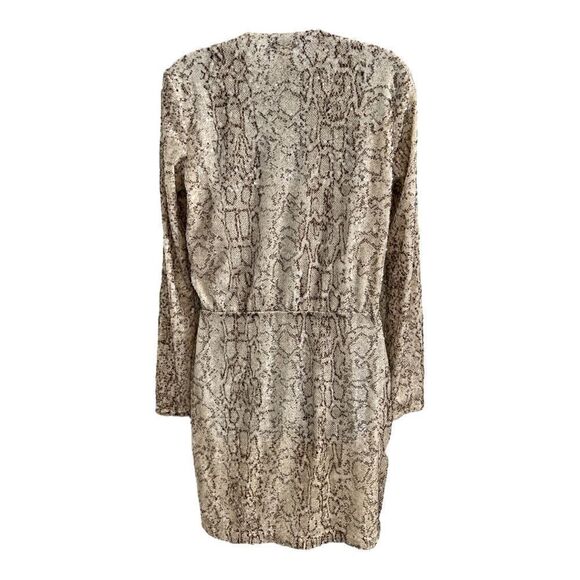 MODA INTERNACIONAL Sequined Python Snake Skin Print Long Sleeve Mesh Mini Size M - Picture 5 of 7